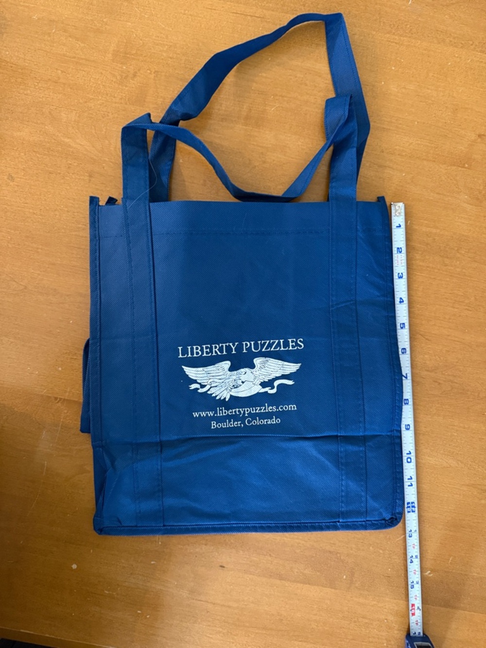 Liberty Puzzles Blue Tote Bag